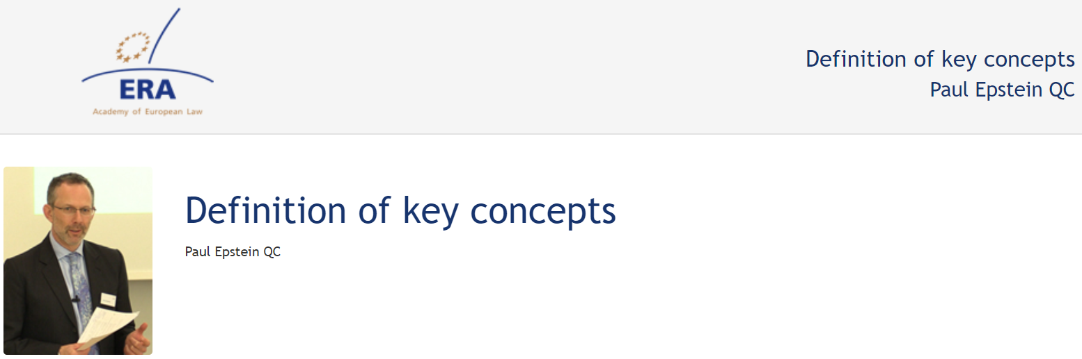 Paul Epstein QC (March 2018): Definition of key concepts Paul Epstein QC (March 2018): Definition of key concepts