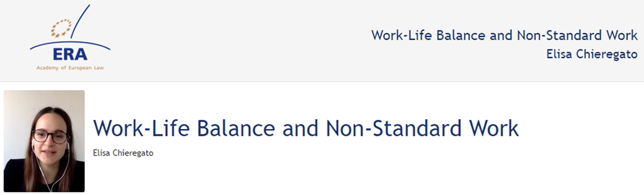 Elisa Chieregato (120SDV57): Work-Life Balance and Non-Standard Work Elisa Chieregato (120SDV57): Work-Life Balance and Non-Standard Work